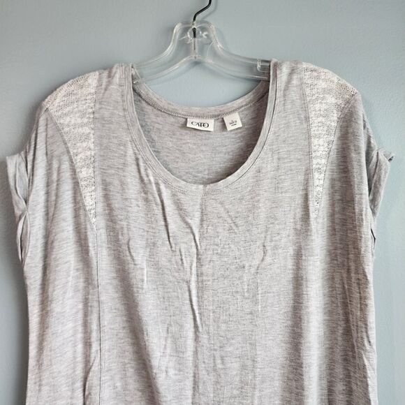 Cato Gray Flared Short Sleeve Tunic - Picture 11 of 11